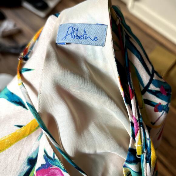 Abbeline Tropical Floral South Moon Under  Festival Boho Slip Dress Size Small - Picture 6 of 11